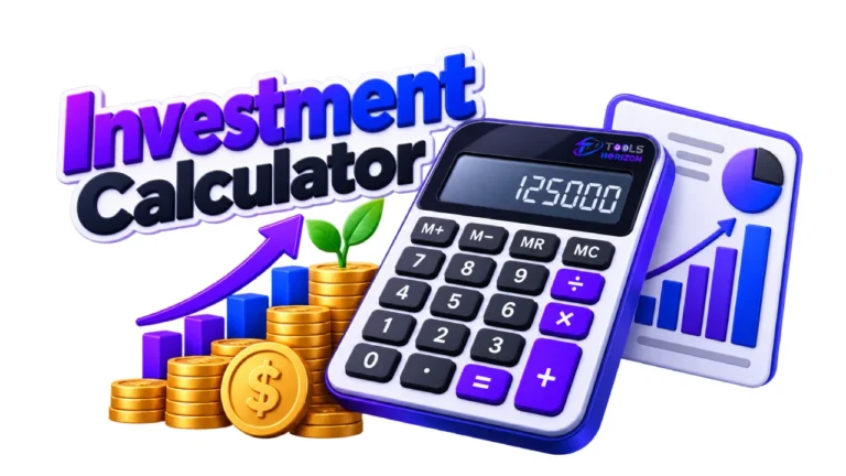 Investment Calculator for estimating compound growth, investment returns, future value, and long-term wealth growth.